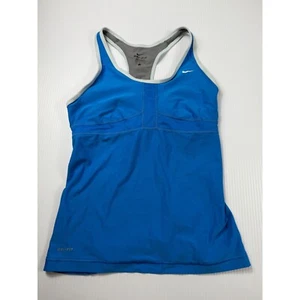 Camiseta sin mangas Nike Dri-FIT atlética espalda deportiva sujetador incorporado azul talla M - Imagen 1 de 6