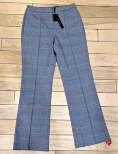 Elie Tahari ETR31108 Anzughose in Indigo Crosshatch Schlag Größe 8 neu mit Etikett 275 $ - Bild 1 von 7