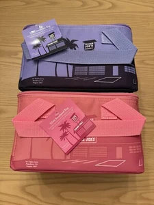 Trader Joe's Mini Insulated Tote Bag Bundle Pink & Lavender - Genuine - Gift ❤️ - Picture 1 of 9