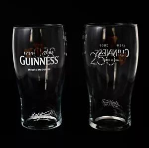 ❋ 2x Guinness 250 Anniversary 1759 - 2009 Tulip Beer Glass One Pint 20oz M09 ❋ - Picture 1 of 13