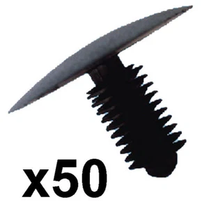 50x clips de corte de plástico - se adapta a orificios de 9-10 mm - cabeza de 33 mm - Imagen 1 de 1