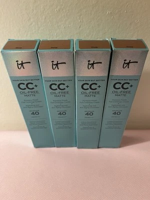 IT Cosmetics CC ‘DEEP’ Oil-Free Matte SPF 40 Poreless Cream - 4 Pack! - Image 1 of 3