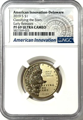 2019-S REVERSE PROOF AMERICAN INNOVATION DOLLAR - NGC PF69 UC EARLY RELEASES! - Image 1 of 2