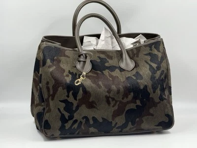 Mark & Graham Elisabetta Slouch Genuine Leather Camo Leather Hide Handbag Italy - Image 1 of 4