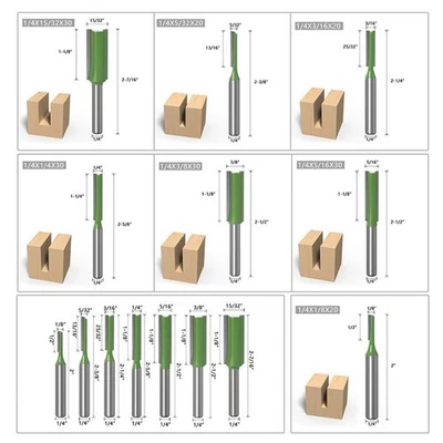 1-7pc 1/4 Schaft Einzelne Doppelflöte Gerade Router Bit Fräser Für Holz - Bild 1 von 4