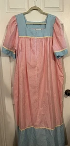 Vintage. Amanda Stewart Long Robe Housedress 1/2 Zip Gr. 1X Seersucker Multicolor - Bild 1 von 6