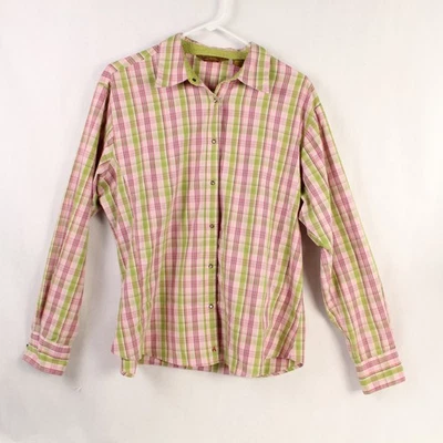 Aura Pink Green Plaid XL Long Sleeve Shirt Women at Wrangler Good Condition - Изображение 1 из 4