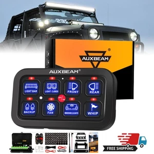 AUXBEAM 8 Gang On-Off Control Switch Panel Electronic Relay System For Jeep JK - Picture 1 of 12