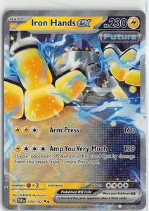 Pokemon TCG Paradox Rift Foil Double Rare #070/182 Iron Hands ex - Picture 1 of 2