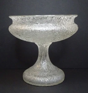 Bohemian Overshot Antique Ice Glass Pedestal Bowl, Harrach? - Picture 1 of 8
