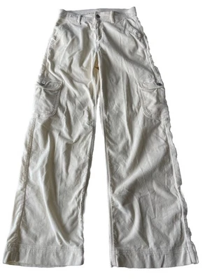 American Eagle Pana Super Alto Tiro Suelto Pierna Ancha Mujer’s Talla 0 Marfil Blanco Foto 1 de 4