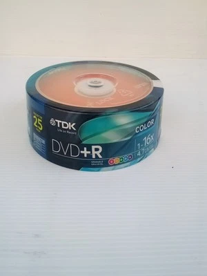New TDK DVD+R 25pk RW 16x 4.7 GB Discs Brand New Sealed - Image 1 of 4