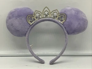 Disney Princess Minnie Fuzzy Ears w/ Tiara Purple - Preloved - FREE SHIPPING - Picture 1 of 3