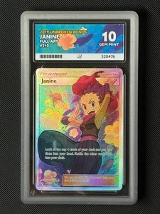 Pokémon Karte ACE 10 Janine 210/214 Full Art SM Unbroken Bonds Holo GEM MINT - Bild 1 von 5