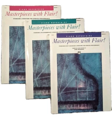 Set Of 3 Masterpieces With Flair Book 1-2-3 Set Piano Repertoire - Image 1 of 4