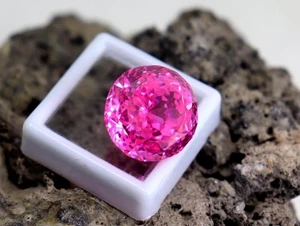 50 Ct+ Precious Cambodian Natural Pink Zircon Round Loose Gemstone - Picture 1 of 7
