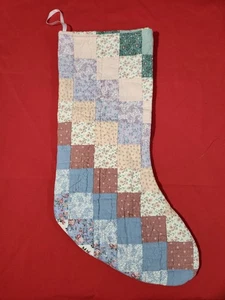 Medias de Navidad Hechas a Mano Completamente Forradas 20" Edredón Acolchado Tela Reciclada - Imagen 1 de 3