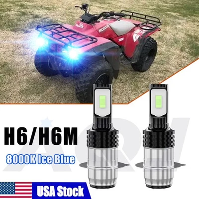 LED Headlight Bulbs Blue For Honda FourTrax 200 1987-1997 High Low Beam Light Foto 1 de 4