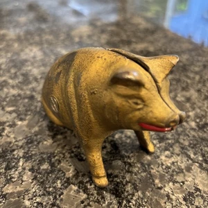 Vintage Cast Iron Pig Piggy Bank - Picture 1 of 9
