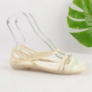 Crocs Womens Isabella Sandal Size 10 Beige Tan Pastel Strappy Jelly Flat Shoe - Picture 1 of 14