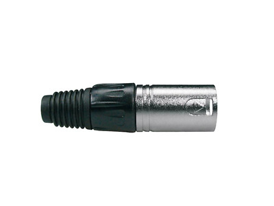 Xlr Plug, Male, 3-pole, Black Cable Cap, Nickel • 4£