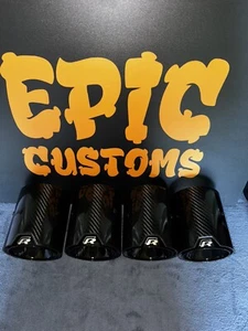 4" Carbon Exhaust Tips for Golf R MK7 - Push Fit - No Cutting or welding! - Picture 1 of 6