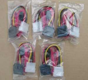 5 LOT Kingston MOLEX LP4 4-PIN Molex to 15-pin SATA Power Cable Adapter - Picture 1 of 3