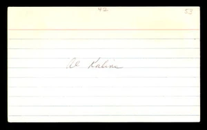 Al Kaline Autographed 3x5 Index Card Detroit Tigers (Back Damage) SKU #213719 - Picture 1 of 2
