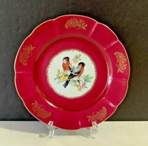 Vintage Beautiful Birds Floral Limoges France Porcelain 9-3/4” Decorative Plate - Picture 1 of 7