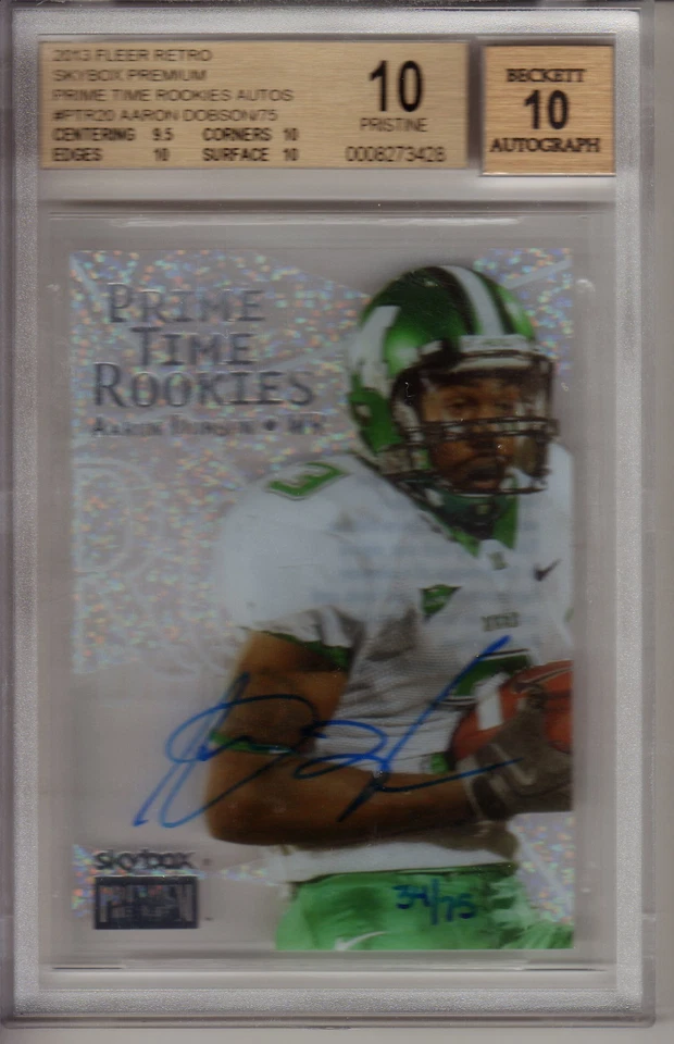 2013 Fleer Retro AARON DOBSON PRIME TIME ROOKIE AUTO RC /75 BGS 10 PRISTINE!! - Image 1 of 1