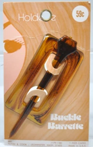 Vintage Holdette Buckle Barrette NOS 70's Tortoiseshell Tilton & Cook USA - Picture 1 of 3