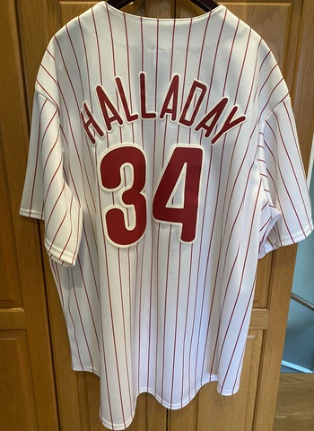 Majestic MLB Roy Halladay #34 Philadelphia Phillies Baseball Jersey Size XXL Cover