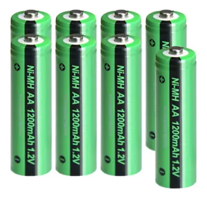 8Pcs 1200mAh Rechargeable AA Batteries 1.2V NI-MH for Solar Lights Button Top - Picture 1 of 6