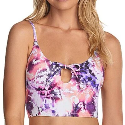 Camiseta de bikini sin mangas estampada Raisins Torquay blanca rosa púrpura tie dye M mediana nueva con etiquetas Foto 1 de 3