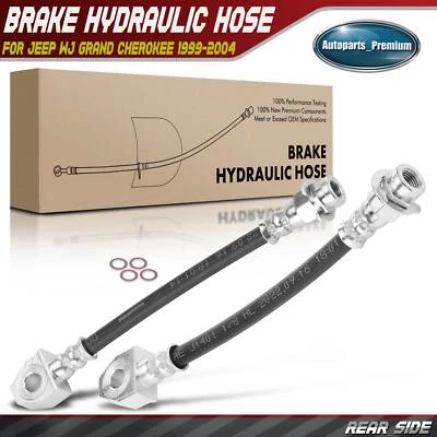 2x Rear Left & Right Brake Hydraulic Hose for Jeep Grand Cherokee WJ 1999-2004 - Image 1 of 4