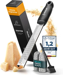 Brendo Premium Zester Reibe I Käsereibe Schwarz I Edelstahlklinge I Knoblauchrei - Bild 1 von 12