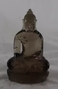 C19th Chinese carved rock crystal seated Buddha Figure - Picture 1 of 8