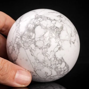 490g68mm Large Howlite Sphere Crystal Ball Natural Quartz Healing Stone Chakra - Picture 1 of 12