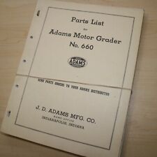 ADAMS NO 660 Motor Grader Parts Manual Book Catalog spare list factory index