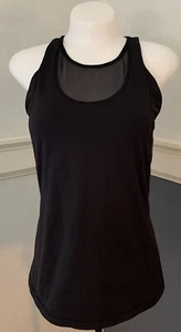 LULULEMON Mesh With Me Tank Top Sz. 10 Mesh Details Supportive EUC Black HTF - Picture 1 of 6