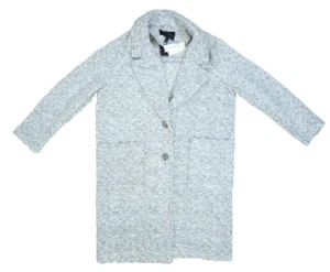 Banana Republic Oversized Knit Cocoon Coat Light Grey Wool Jacket Womens SP - Picture 1 of 8