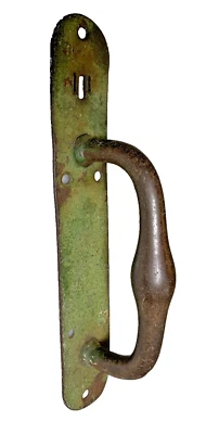 Large Antique Metal Steel Dummy Door Handle Pull Heavy Duty Industrial 9" in T - Image 1 of 4