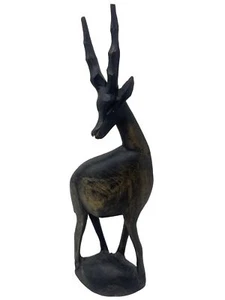 Vintage Holzskulptur afrikanische Stammesstatue geschnitzt Volkskunst Figur Gazelle - Bild 1 von 14