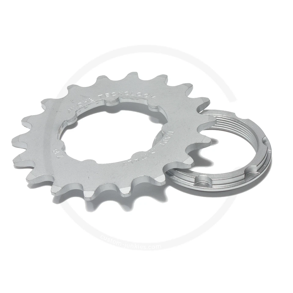Miche Track Sprocket with Carrier | Steel Silver | 1/2 x 1/8" | 14T - 18T - Image 1 of 1