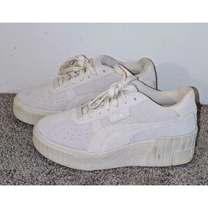 Puma Cali Plataforma Blanco Tenis Gamuza Parte Superior Baja Zapatos Informales Para Mujer 9.5 - Imagen 1 de 9