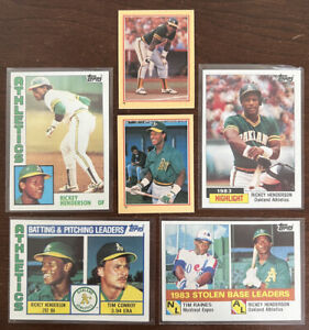 Rickey Henderson HUGE Lot (165) Baseball Cards 1984 - 1999 RARE Stickers *Read*
