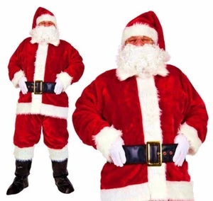 Adult Regal Plush DELUXE SANTA CLAUSE Suit Christmas Costume Festive 8pc XM-4568 - Picture 1 of 3