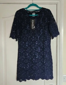 Kim & Co Magical Sequined Lace Lined Tunic Dress, Navy, New, Size M - Picture 1 of 3