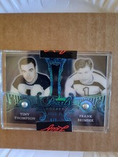 2020-21 Leaf Pearl Hockey Tiny Thompson & Frank Brimsek 5/7 Platinum - #PB-12
