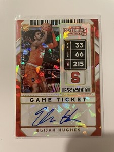 2020Panini Contenders Draft Picks Game Ticket cracked ice /23 Elijah Hughes Auto